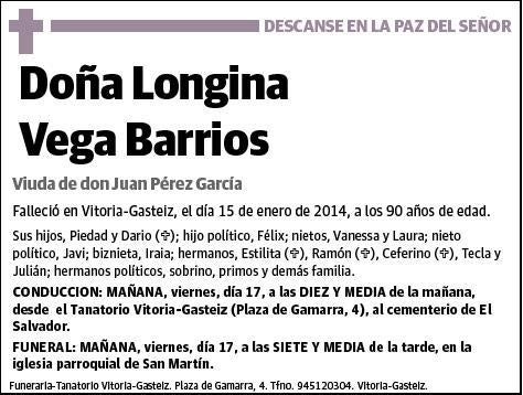 VEGA BARRIOS,LONGINA