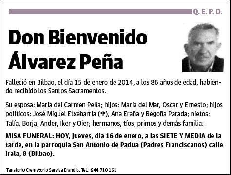 ALVAREZ PEÑA,BIENVENIDO