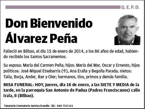 ALVAREZ PEÑA,BIENVENIDO