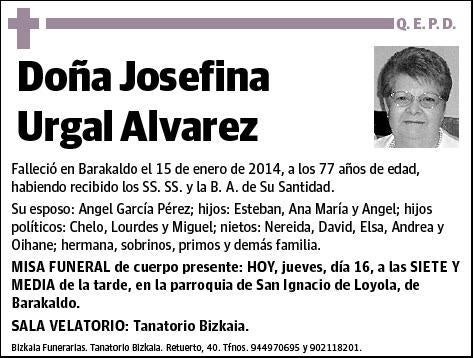 URGAL ALVAREZ,JOSEFINA