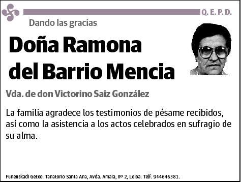 DEL BARRIO MENCIA,RAMONA