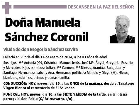 SANCHEZ CORONIL,MANUELA