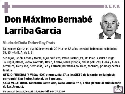 LARRIBA GARCIA,MAXIMO BERNABE