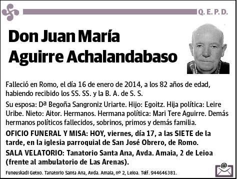 AGUIRRE ACHALANDABASO,JUAN MARIA