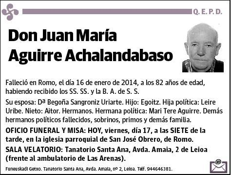 AGUIRRE ACHALANDABASO,JUAN MARIA