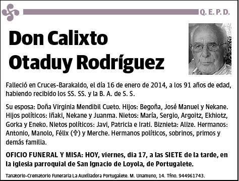 OTADUY RODRIGUEZ,CALIXTO