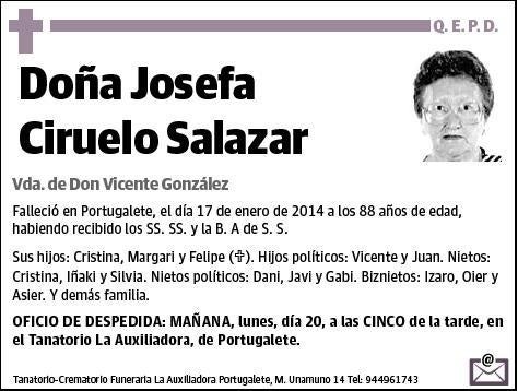 CIRUELO SALAZAR,JOSEFA