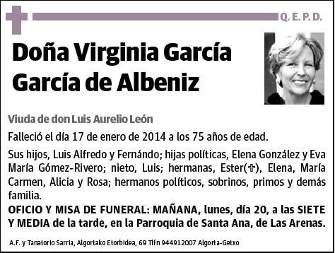 GARCIA GARCIA DE ALBENIZ,VIRGINIA