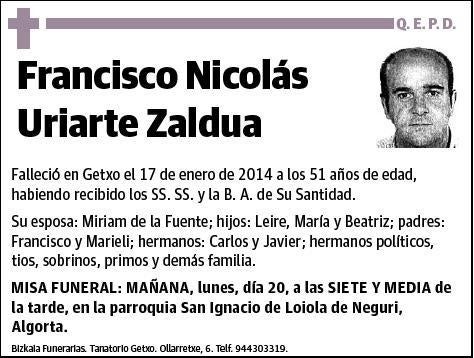 URIARTE ZALDUA,FRANCISCO NICOLAS