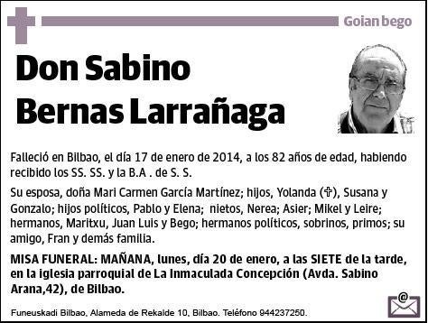 BERNAS LARRAÑAGA,SABINO