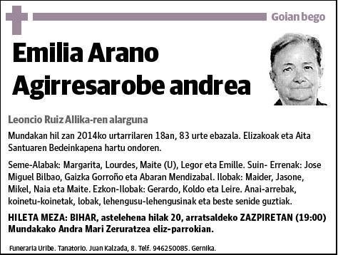 ARANO AGUIRRESAROBE,EMILIA