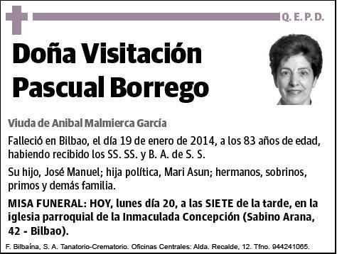 PASCUAL BORREGO,VISITACION