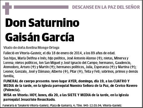 GAISAN GARCIA,SATURNINO