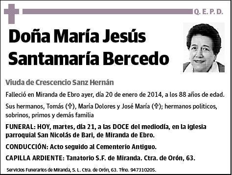 SANTAMARIA BERCEDO,MARIA JESUS