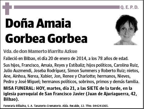 GORBEA GORBA,AMAIA