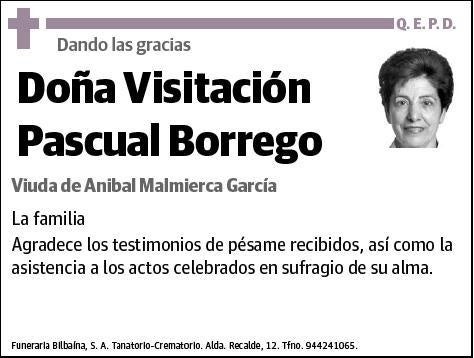 PASCUAL BORREGO,VISITACION