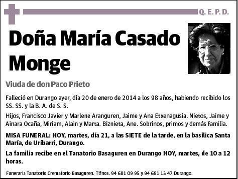 CASADO MONGE,MARIA