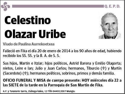 OLAZAR URIBE,CELESTINO