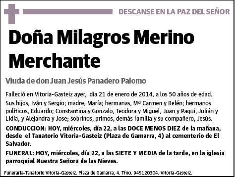 MERINO MERCHANTE,MILAGROS