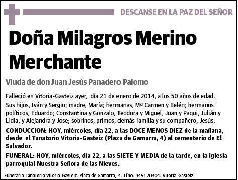 MERINO MERCHANTE,MILAGROS