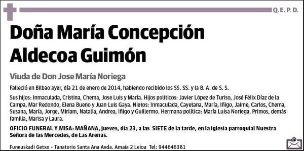 ALDECOA GUIMON,MARIA CONCEPCION