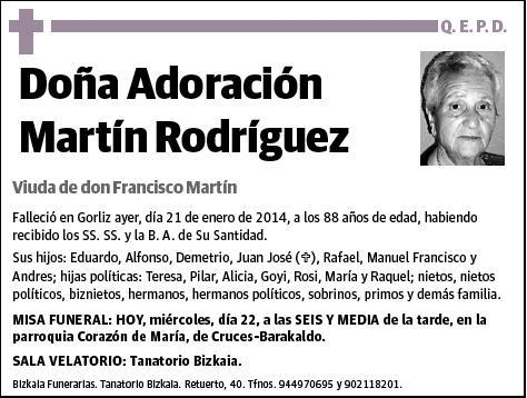 MARTIN RODRIGUEZ,ADORACION