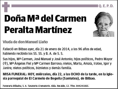 PERALTA MARTINEZ,Mª DEL CARMEN