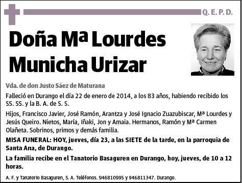 MUNICHA URIZAR,Mª LOURDES