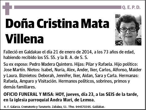 MATA VILLENA,CRISTINA