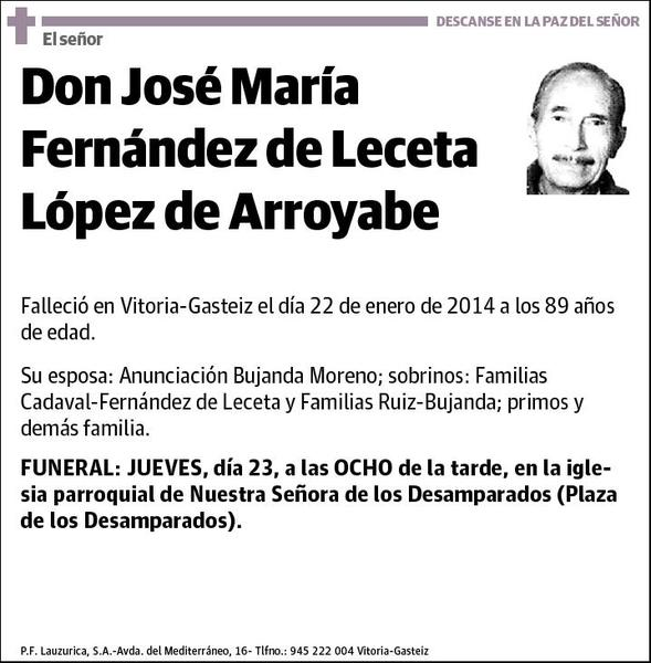 FERNANDEZ DE LECETA LOPEZ DE ARROYABE,JOSE MARIA