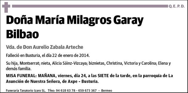 GARAY BILBAO,MARIA MILAGROS