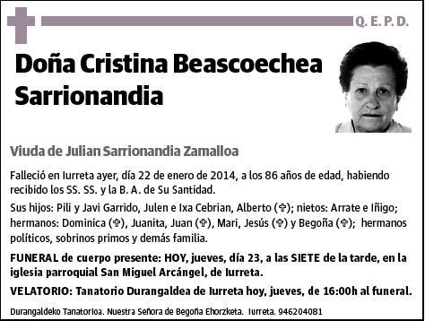 BEASCOECHEA SARRIONANDIA,CRISTINA