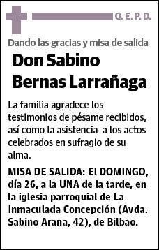 BERNAS LARRAÑAGA,SABINO