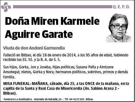 AGUIRRE GARATE,MIREN KARMELE