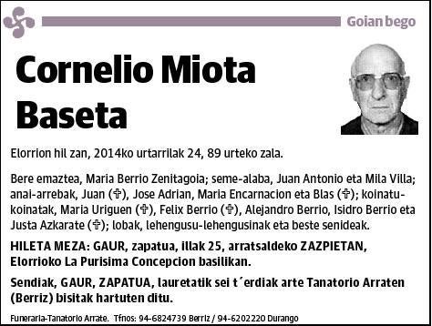 MIOTA BASETA,CORNELIO