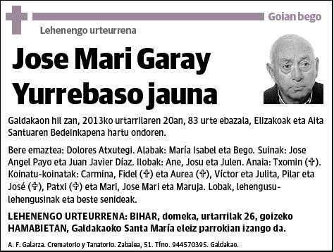 GARAY YURREBASO,JOSE MARI