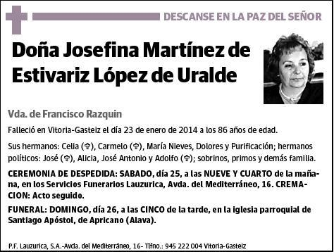 MARTINEZ DE ESTIVARIZ LOPEZ DE URALDE,JOSEFINA