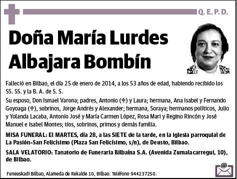 ALBAJARA BOMBIN,MARIA LURDES