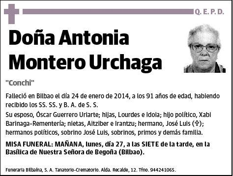 MONTERO URCHAGA,ANTONIA