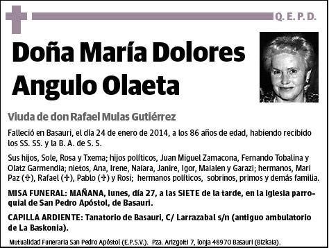 ANGULO OLAETA,MARIA DOLORES