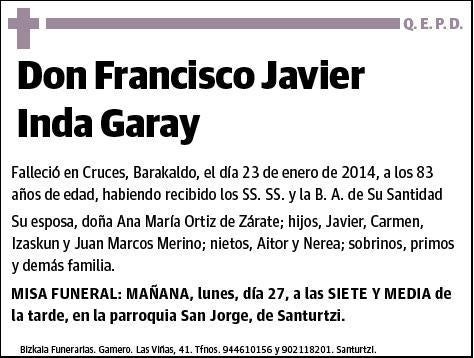 INDA GARAY,FRANCISCO JAVIER