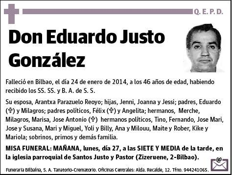 JUSTO GONZALEZ,EDUARDO