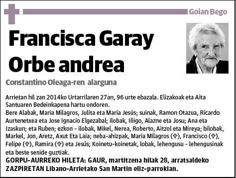 GARAY ORBE,FRANCISCA