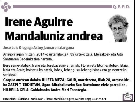 AGUIRRE MANDALUNIZ,IRENE