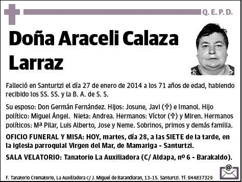 CALAZA LARRAZ,ARACELI