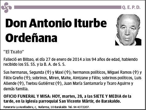 ITURBE ORDEÑANA,ANTONIO