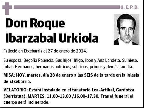 IBARZABAL URKIOLA,ROQUE