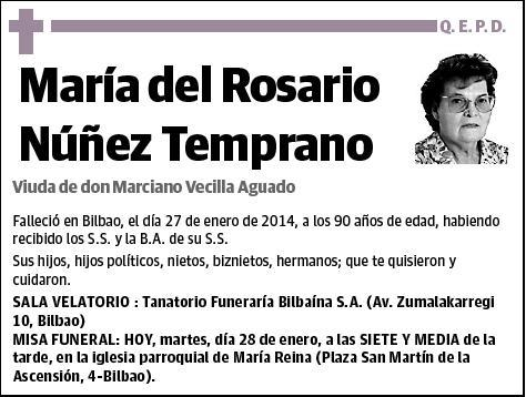 NUÑEZ TEMPRANO,MARIA DEL ROSARIO