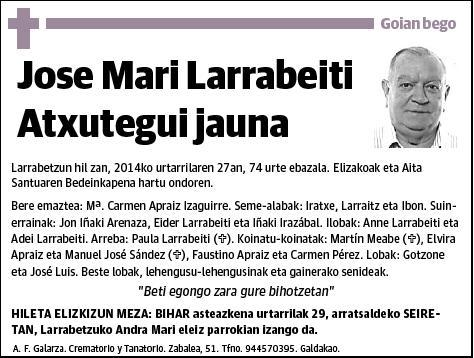 LARRABEITI ATXUTEGUI,JOSE MARI