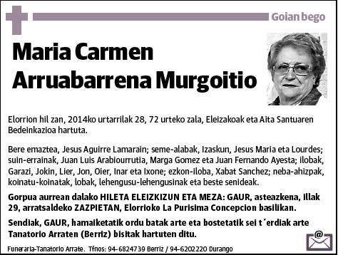 ARRUABARRENA MURGOITIO,MARIA CARMEN